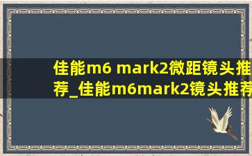 佳能m6 mark2微距镜头推荐_佳能m6mark2镜头推荐